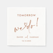 明日カスタムはリハーサルのディナーコーヒー スタンダードカクテルナプキン (正面)