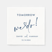 明日カスタムはリハーサル夕食海軍 スタンダードカクテルナプキン (正面)