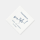 明日カスタムはリハーサル夕食海軍 スタンダードカクテルナプキン (角)