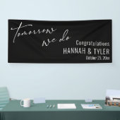 明日シンプルはリハーサルディナーブラック 横断幕 (トレードショー)