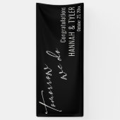 明日シンプルはリハーサルディナーブラック 横断幕 (縦)