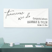 明日シンプルはリハーサルディナーホワイトを行う 横断幕 (トレードショー)