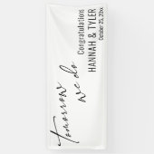 明日シンプルはリハーサルディナーホワイトを行う 横断幕 (縦)