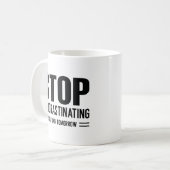 明日ストップから先送り コーヒーマグカップ (正面左)