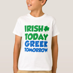 明日今日アイルランド人のギリシャ語 Tシャツ