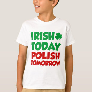 明日今日アイルランド人のポーランド語 Tシャツ
