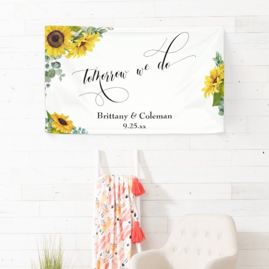 明日、私たちはエレガントフローラリハーサルディナーを行う 横断幕 (インサイチュ)