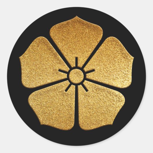 明智家門土岐桔梗金ゴールド ラウンドシール (正面)