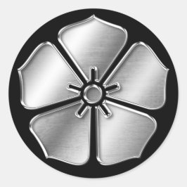 明智氏掃部銀色 ラウンドシール