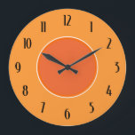 明暗オレンジデコブラックナンバーズクロック ラージ壁時計<br><div class="desc">アートシンプルデコの黒い数字の下に薄いオレンジ色の背景を持ち、薄い白い輪郭を持つ濃いオレンジ色の顔を持つオレンジ色の壁掛け時計。 オレンジのデコールキッチンや部屋に。 クリックカスタマイズカスタム文字の追加、背景色の変更などを行います。</div>