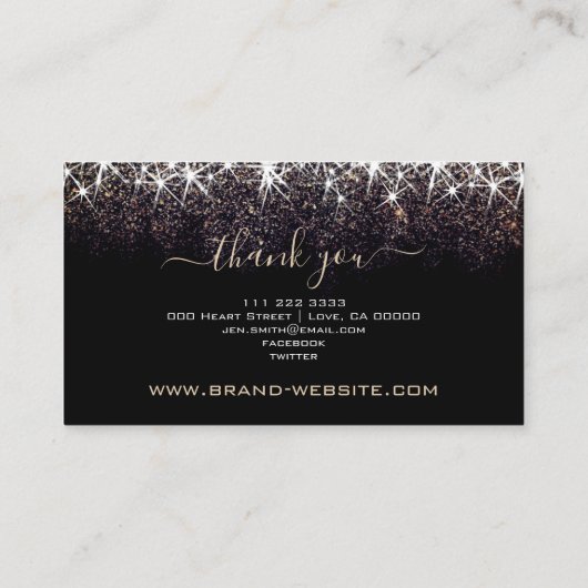 明暗金ゴールドグリッターエレガントプロフェッショナル 名刺 (裏面)