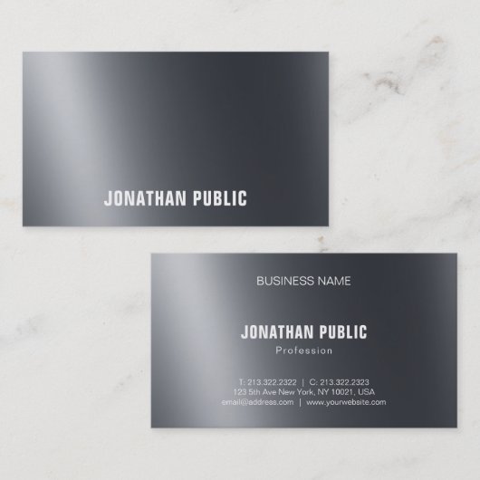 明暗黒平エレガントモダンカッコいい面 名刺 (正面/裏面)