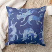 明浮猫クッション 20" - 裏面ブルー& クッション (ブランケット)