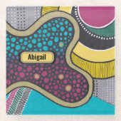 明熱狂するるいアメーバパーソナライズされたー ガラスコースター (正面)