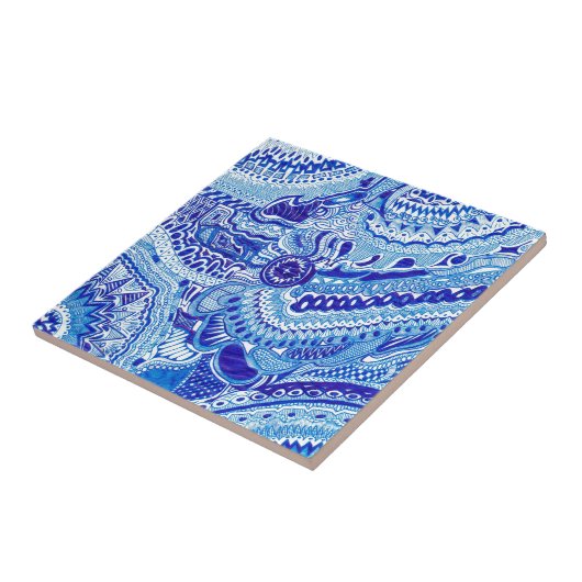 明王室のの青と白のスタイル タイル (側面)