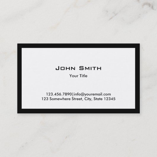明白ではっきりしたで黒いボーダー名刺 名刺 (正面)