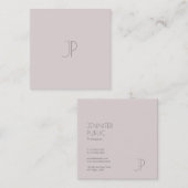 明白でエレガントでモダンで粋なデザインのモノグラムの贅沢 スクエア名刺 (正面/裏面)