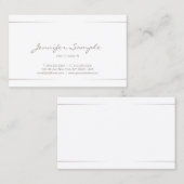 明白でエレガントな専門のモダンな銀製の効果 名刺 (正面/裏面)