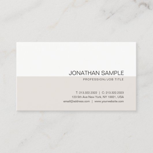 明白でエレガントな色は専門のモダンを滑らかにします 名刺 (正面)