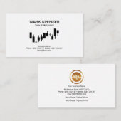 明白でシンプルできれいな株式取引所グラフ外国為替 名刺 (正面/裏面)