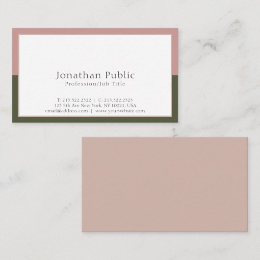 明白でシンプルでエレガントな色のプロフェッショナルのモダン 名刺 (正面/裏面)