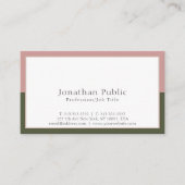 明白でシンプルでエレガントな色のプロフェッショナルのモダン 名刺 (正面)