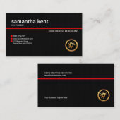 明白でシンプルで黒く軽くグランジな女性実業家CEO 名刺 (正面/裏面)