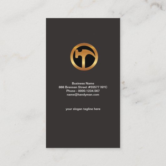 明白でシンプルなエレガント金ゴールドタブの便利屋をおろします 名刺 (裏面)