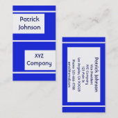 明白でシンプルなロイヤルブルー 名刺 (正面/裏面)