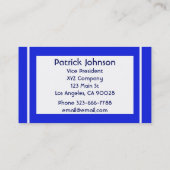 明白でシンプルなロイヤルブルー 名刺 (裏面)