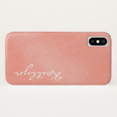 明白でシンプルな桃色のピンクのしわは名前と衰退しました Case-Mate iPhoneケース (裏面(横))