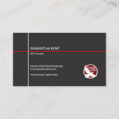 明白でシンプルな灰色の女性実業家CEO 名刺 (裏面)