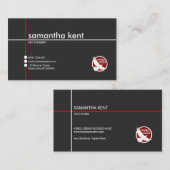明白でシンプルな灰色の女性実業家CEO 名刺 (正面/裏面)