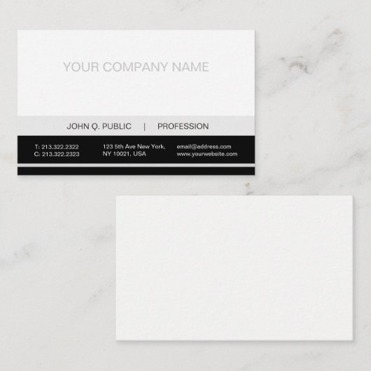 明白でモダンな専門の白黒の灰色のマット 名刺 (正面/裏面)