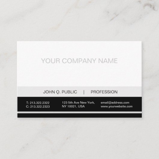 明白でモダンな専門の白黒の灰色のマット 名刺 (正面)