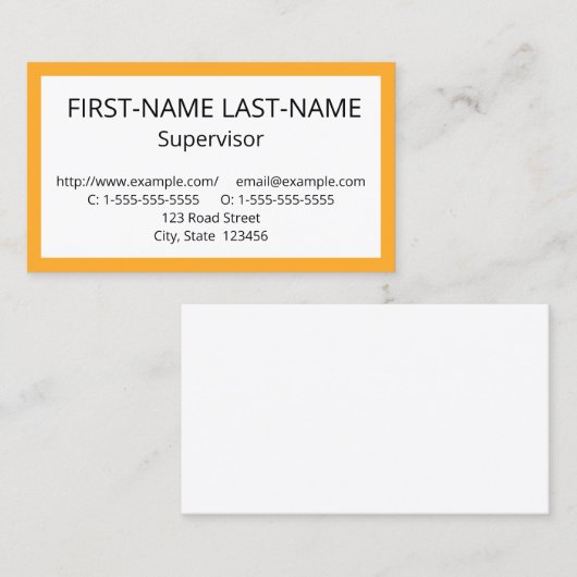 明白で及びシンプルなスーパーバイザーの名刺 名刺 (正面/裏面)