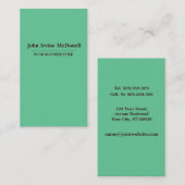 明白で及びシンプルなペパーミントの縦の名刺 名刺 (正面/裏面)