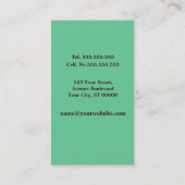 明白で及びシンプルなペパーミントの縦の名刺 名刺 (裏面)