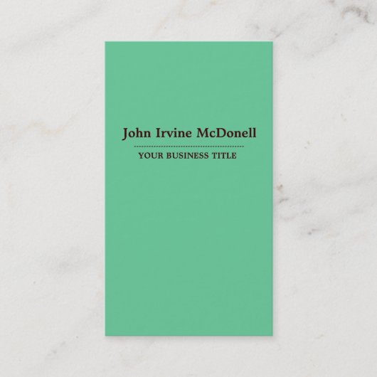 明白で及びシンプルなペパーミントの縦の名刺 名刺 (正面)