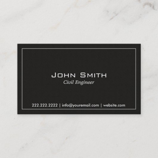 明白で暗い土木技師の名刺 名刺 (正面)