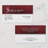 明白で男らしいモノグラムの赤い白 名刺 (正面/裏面)