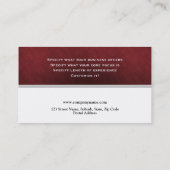 明白で男らしいモノグラムの赤い白 名刺 (裏面)