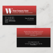 明白で男らしい専門の赤い白黒 名刺 (正面/裏面)