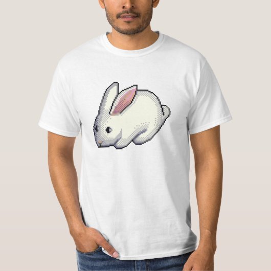 明白で白いウサギ Tシャツ (正面)