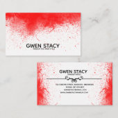 明白で白い名刺のシックで赤いペンキのしぶき 名刺 (正面/裏面)