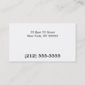 明白で白くクラシックな名刺 名刺 (裏面)