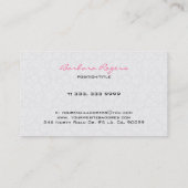 明白で白く及び黒いヴィンテージの花柄のダマスク織 名刺 (裏面)