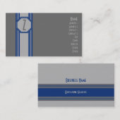 明白で青及び灰色の名刺 名刺 (正面/裏面)