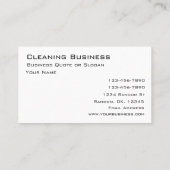 明白で黒いクリーニングのカスタマイズ可能な名刺 名刺 (裏面)