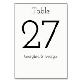 明白で、エレガントな、最小主義、シンプルな黒い及び白 テーブルナンバー (正面)